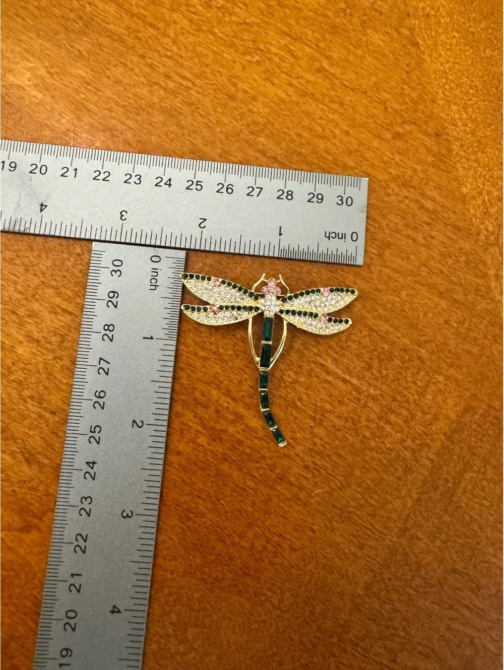 Dragonfly Shaped Rhinestone Brooch Pin 316